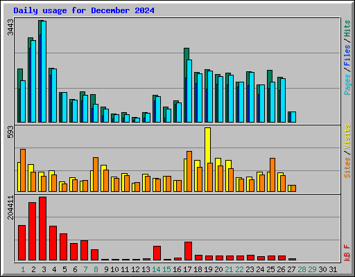 Daily usage for December 2024