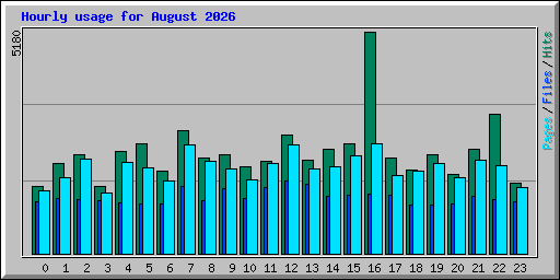 Hourly usage for August 2026