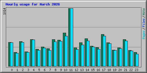 Hourly usage for March 2026