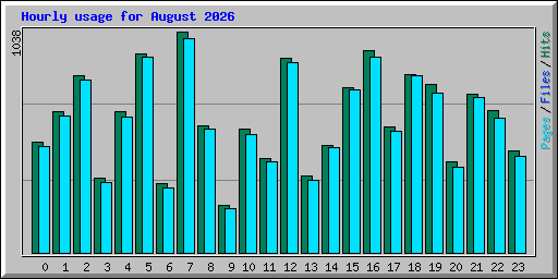 Hourly usage for August 2026